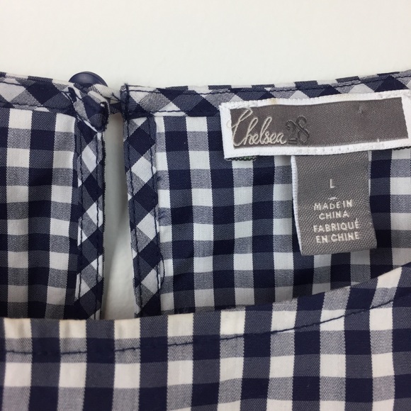 Chelsea28 Nordstrom Blue Gingham Lace Bell Sleeves - Picture 4 of 7